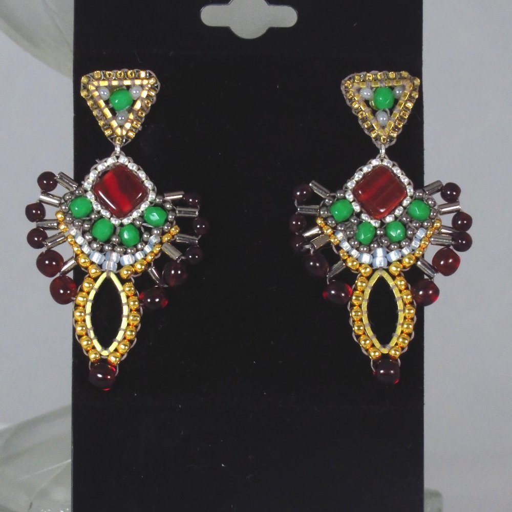 Small beaded earrings handmade